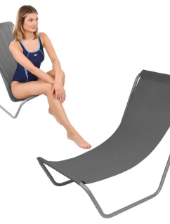 ZÁHRADNÉ A PLÁŽOVÉ LEHÁTKO SKLADACIE A TAŠKA SIVÁ ENERO CAMP