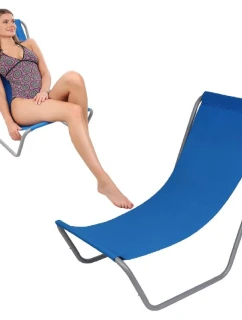 ZÁHRADNÉ A PLÁŽOVÉ LEHÁTKO SKLADACIE A TAŠKA MODRÁ ENERO CAMP