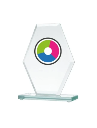 Sklenená trofej s farebnou potlačou LuxorJet
