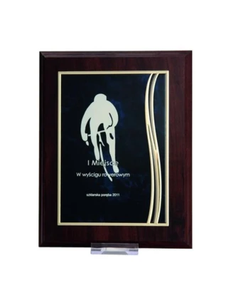 Plastový diplom s vygravírovaným kovovým štítkom