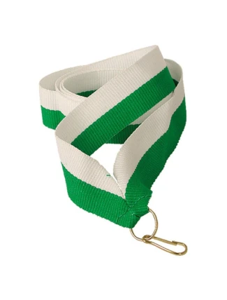 Stuha 22 mm - biela a zelená