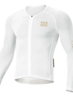Cyklistický dres Rockbros YDCX008 Diamond s dlhým rukávom - veľkosť XXL - biely