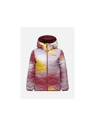 Dámska péřová bunda Peak Performance AOP Helium Down Hood – AOP, veľkosť: M Dámska péřová bunda Peak Performance AOP Helium Down Hood – AOP, veľkosť: M