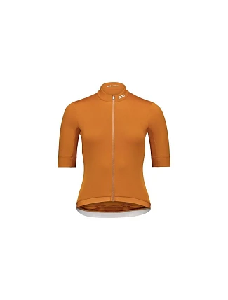 Cyklistické tričko POC W's Thermal Lite Jersey, hnedé