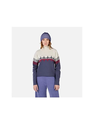 Dámsky sveter ROSSIGNOL W PATTERNED TN SWEATER, modrý Dámsky sveter ROSSIGNOL W PATTERNED TN SWEATER, modrý