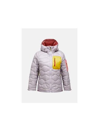 Dámska péřová bunda PEAK PERFORMANCE, model Helium Utility Down Hood Jacket, farba sivá Dámska péřová bunda PEAK PERFORMANCE, model Helium Utility Down Hood Jacket, farba sivá