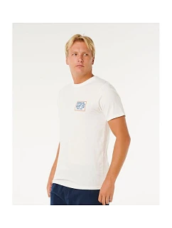 Pánske tričko RIP CURL Pacific Rinse Sunrise Tee, biele