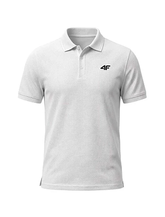 Pánske polo tričko 4F M0771 biele 4FWMM00TPTSM0771 10S Pánske polo tričko 4F M0771 biele 4FWMM00TPTSM0771 10S