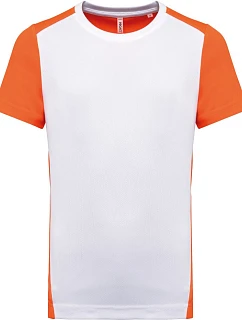 Kariban ProAct PA 4014 Pánske športové tričko s kontrastnými prvkami 20.4014 biele/fluorescenčná oranžová