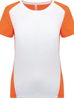 Kariban ProAct PA 4015 Dámske kontrastné športové tričko 20.4015 biele/fluorescenčná oranžová