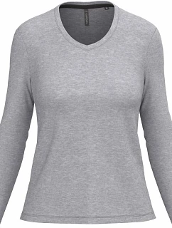 Kariban K 382 Dámske tričko s výstrihom do V a dlhými rukávmi 20.K382 oxford grey