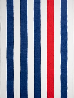 The One Towelling Plážový uterák „Stripe“ 48.1056 tmavomodrý/červený