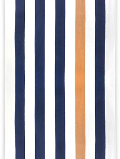 The One Towelling Plážový uterák „Stripe“ 48.1056 tmavomodrý/zlatý