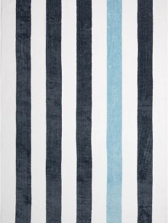 The One Towelling Towel Stripe Plážová osuška „Stripe“ 48.1056 antracitová/svetlo modrá