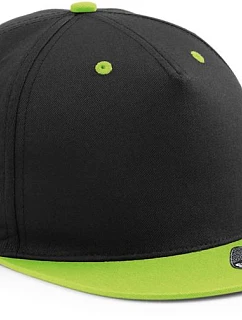 Beechfield B 610C 5 panelová Snapback kontrastní kšiltovka 53.610C black/lime green