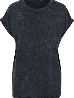 Build your Brand BY 053 Dámske tričko „Acid Wash“ 56.0053 čierne