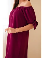 Šaty viazané na rukávy slivka Šaty viazané na rukávy slivka