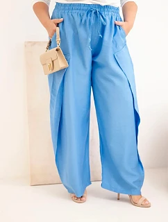 Dámske Plus veľkosť bavlnené nohavice s elastickým pásom Denim