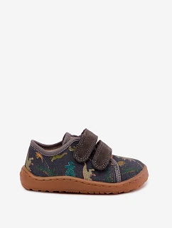 Detské barefootové papuče Dinozaury Froddo Canvas G1700440-31, šedé