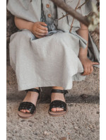 Detské pletené sandále Black Bailly