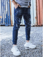 Modré pánske nohavice Dstreet UX3284