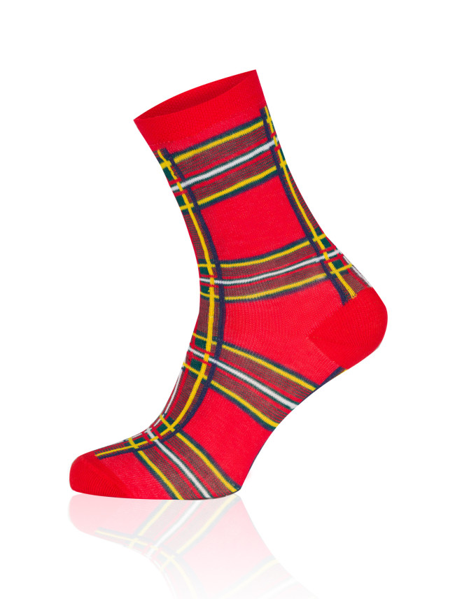 Dlhé ponožky SANTA - červené/farebné
