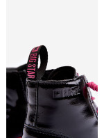Big Star Čierno-ružové zateplené patentované detské topánky