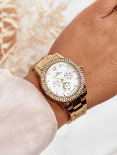 Dámske vodotesné hodinky Giorgio&Dario s kubickými zirkónmi, zlato