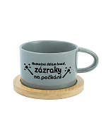 I CAN'T DO IT NOW, I CAN'T WAIT - šedý pohár na makrónky 200 ml I CAN'T DO IT NOW, I CAN'T WAIT - šedý pohár na makrónky 200 ml