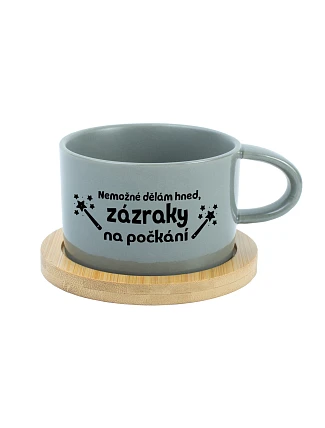 I CAN'T DO IT NOW, I CAN'T WAIT - šedý pohár na makrónky 200 ml I CAN'T DO IT NOW, I CAN'T WAIT - šedý pohár na makrónky 200 ml