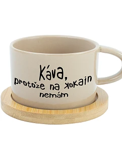 KÁVA, KEĎŽE NEMÁM KOKAÍN - šálka s krémovou makrónkou 200 ml