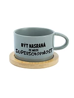 Byť naštvaný je moja nadprirodzená vlastnosť - sivý hrnček s makrónkou 200 ml Byť naštvaný je moja nadprirodzená vlastnosť - sivý hrnček s makrónkou 200 ml