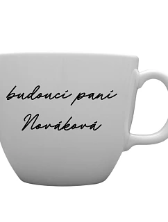 Personalizovaný keramický hrnček MEGA XXL s objemom 1 000 ml – budúca pani