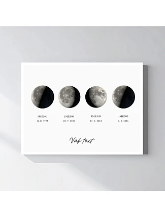 Personalizovaný magický fotob obraz v ráme – 30 x 40 – fázy mesiaca v rodine Personalizovaný magický fotob obraz v ráme – 30 x 40 – fázy mesiaca v rodine