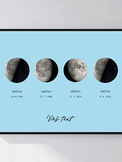 Personalizovaný magický fotob obraz v ráme – 40 x 50 – fázy mesiaca v rodine