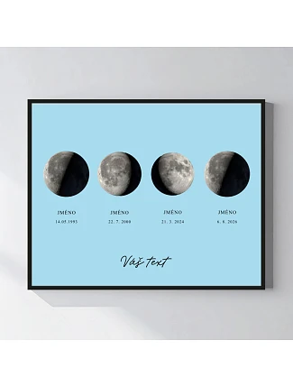 Personalizovaný magický fotob obraz v ráme – 40 x 50 – fázy mesiaca v rodine Personalizovaný magický fotob obraz v ráme – 40 x 50 – fázy mesiaca v rodine