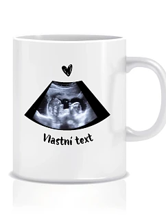 Personalizovaný klasický biely keramický hrnček s objemom 300 ml vyrobený ultrazvukovou technológiou