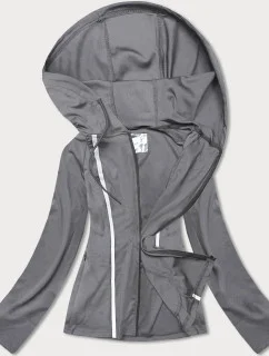 Pružná šedá mikina s kapucňou (20318)