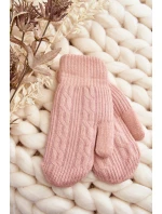 Ciepłe Rękawiczki Damskie Jednopalczaste Różowe