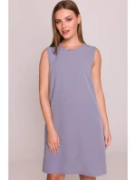 S408 Šaty bez rukávov - holubičia sivá
