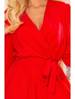 Bind - Červené dámske šaty s dekoltom 339-1