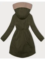 Dámska khaki bunda so šnúrkou v páse S'West (B8352-11) Dámska khaki bunda so šnúrkou v páse S'West (B8352-11)