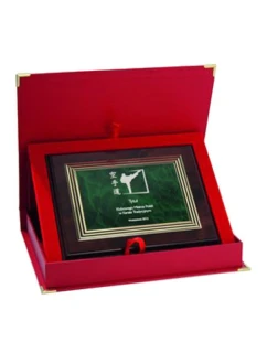 Plastový diplom s gravírovaním na zlatej doske + ETUI