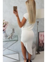 Asymetrické šaty vo farbe ecru