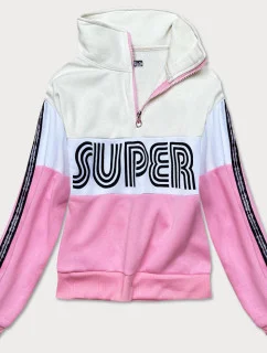 Okrová-ružová dámska športová mikina (26019)