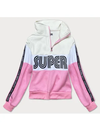 Okrová-ružová dámska športová mikina (26019)