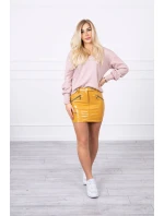 Sukňa s ozdobnými zipsami horčica