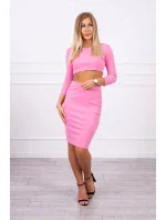 Súprava blúzky a sukne svetlo ružová