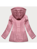 Ružová dámska obojstranná bunda s kapucňou (SF732)