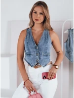 Dámska džínsová krátka vesta FASHVEST FashionStreet TY4797 Dámska džínsová krátka vesta FASHVEST FashionStreet TY4797